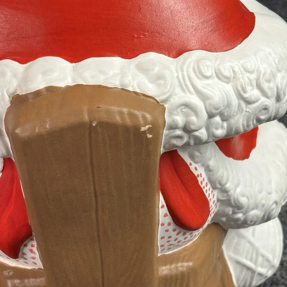 Vtg Atlantic Mold Santa & Mrs Claus Winking Knitting Ceramic Christmas 14